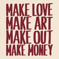 REVØRA Make Love Make Art Oversized T-Shirt – Oversized Shirt in Natural Raw, Rückenprint aus der Nähe