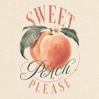 REVØRA Sweet Peach Please – Oversized Shirt in Natural Raw, Rückenprint aus der Nähe