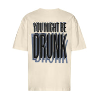REVØRA You Might Be Drunk Oversized T-Shirt – Oversized Shirt in Natural Raw, Rückansicht
