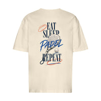REVØRA Eat Sleep Padel Repeat – Oversized Shirt in Natural Raw, Rückansicht