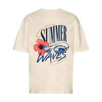 REVØRA Summer Waves – Oversized Shirt in Natural Raw, Rückansicht