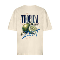REVØRA Tropical Zest Limetten – Oversized Shirt in Natural Raw, Rückansicht