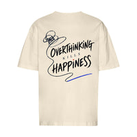 REVØRA Overthinking Kills Happiness – Oversized Shirt in Natural Raw, Rückansicht