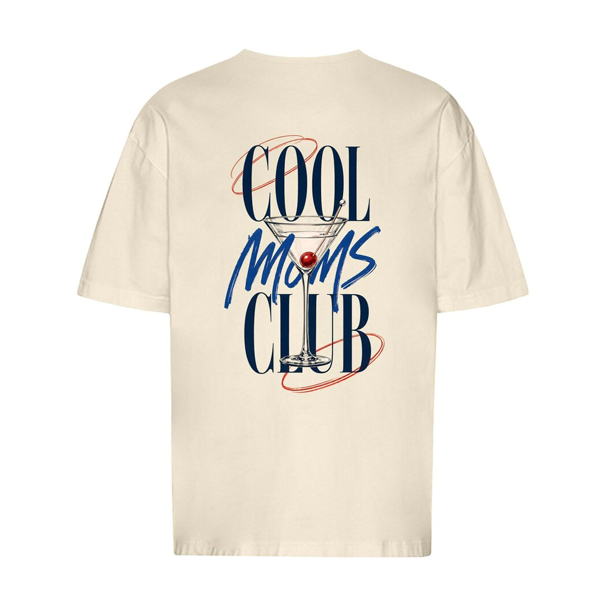 REVØRA Cool Moms Club – Oversized Shirt in Natural Raw, Rückansicht