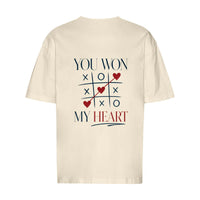 REVØRA You Won My Heart – Oversized Shirt in Natural Raw, Rückansicht