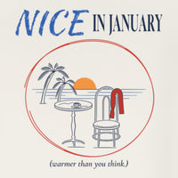 REVØRA Nice In January – Sweatshirt in Natural Raw, Rückenprint aus der Nähe