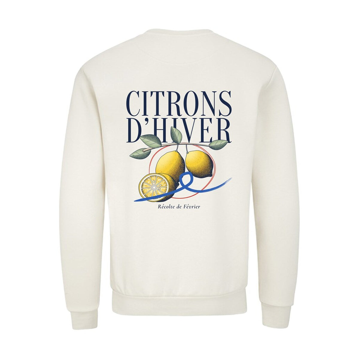 REVØRA Citrons d'Hiver – Sweatshirt in Natural Raw, Rückansicht