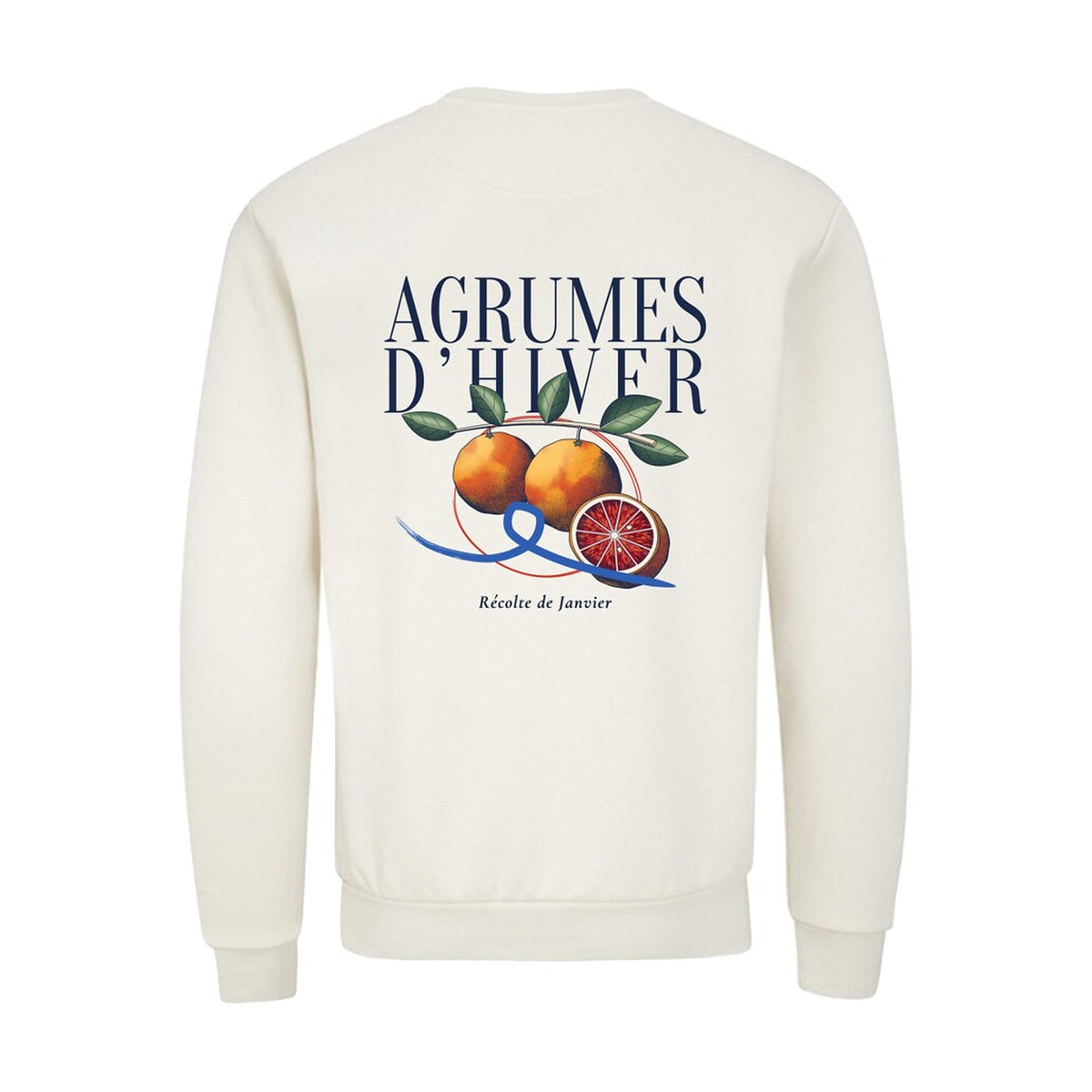 REVØRA Agrumes d'Hiver – Sweatshirt in Natural Raw, Rückansicht