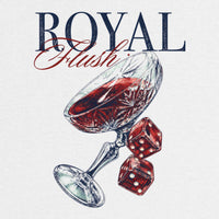 REVØRA Royal Flush – Oversized Shirt in White, Rückenprint aus der Nähe