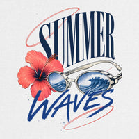 REVØRA Summer Waves – Oversized Shirt in White, Rückenprint aus der Nähe