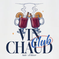 REVØRA Vin Chaud Club – Hoodie in White, Rückenprint aus der Nähe