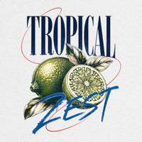 REVØRA Tropical Zest Limetten – Oversized Shirt in White, Rückenprint aus der Nähe