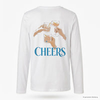REVØRA Cheers – Longsleeve in White, Rückansicht, KI-generierte Abbildung