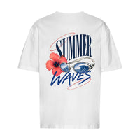 REVØRA Summer Waves – Oversized Shirt in White, Rückansicht