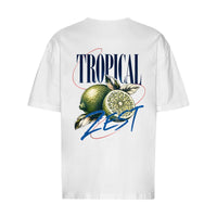 REVØRA Tropical Zest Limetten – Oversized Shirt in White, Rückansicht