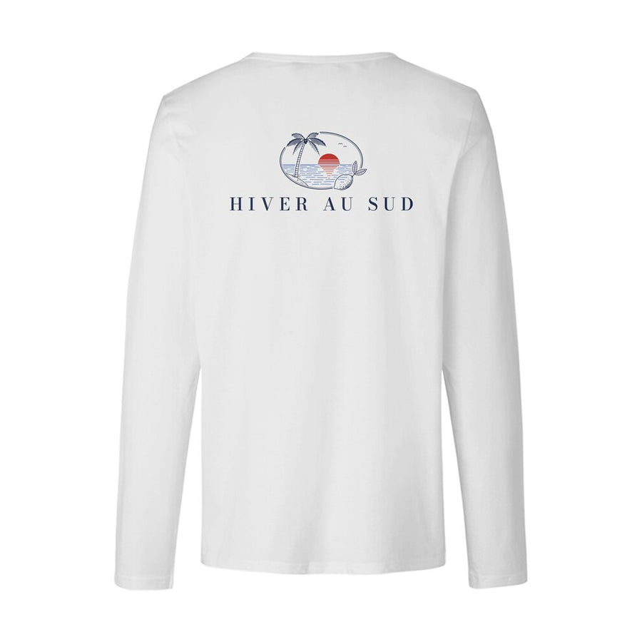 REVØRA Hiver au Sud – Longsleeve in White, Rückansicht