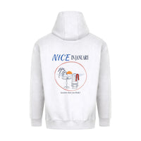 REVØRA Nice In January – Hoodie in White, Rückansicht