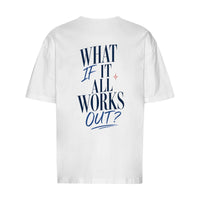 REVØRA What If It All Works Out – Oversized Shirt in White, Rückansicht