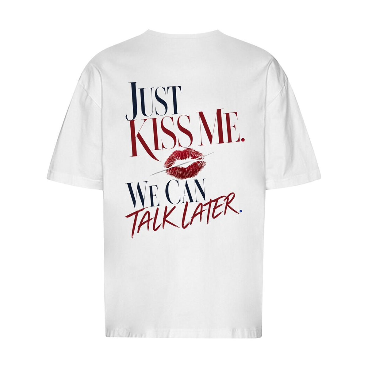 REVØRA Just Kiss Me – Oversized Shirt in White, Rückansicht